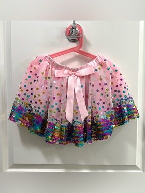 Great Pretenders Pink Sequin Tulle Skirt Size 4-7 years NWOT